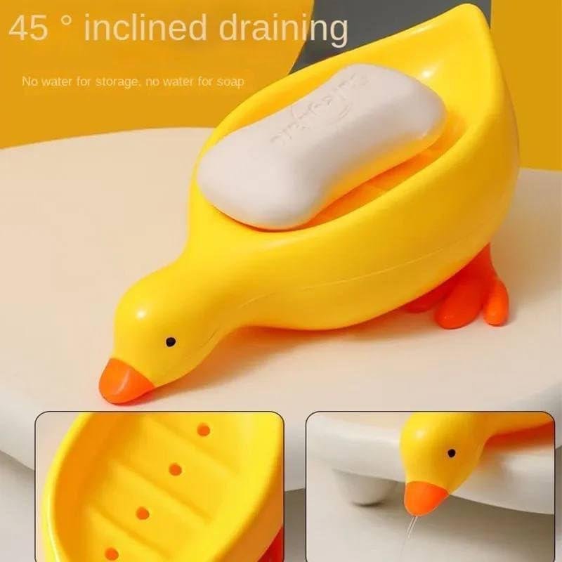 Cute Duck Soap Holder – Portable Self-Draining Soap Dish for Bathroom & Kitchen (1PC) DailyDwell.pk