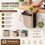 Foldable Rectangle Waste Bin | Wall-Mounted Kitchen, Bathroom & Cabinet Trash Can DailyDwell.pk