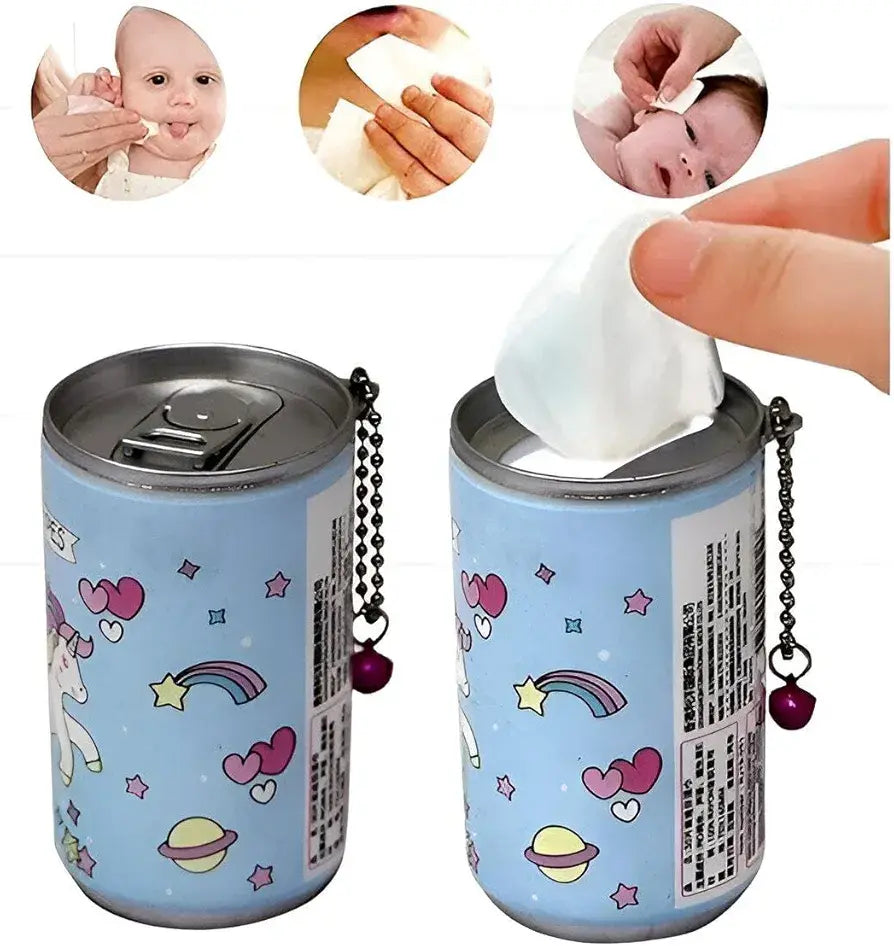 Pack of 30 Mini Portable Wipes with Can Packaging DailyDwell.pk
