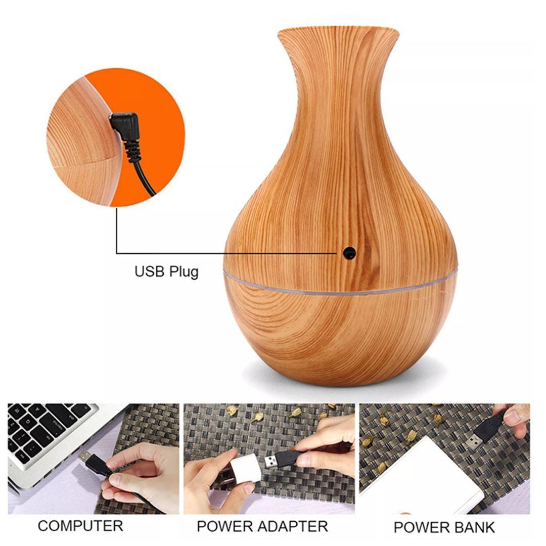 Mini Ultrasonic Aromatherapy Diffuser – Cool Mist Air Humidifier & Essential Oil Aroma Diffuser DailyDwell.pk